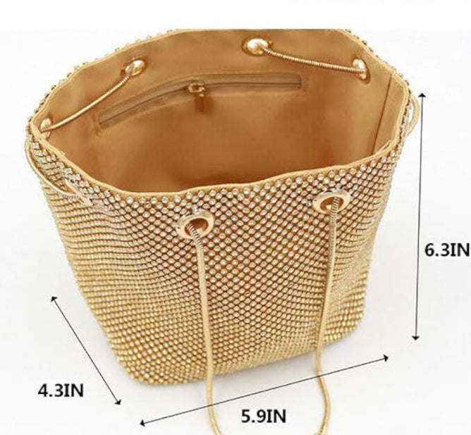 Gold Crystal Cluth Purse
