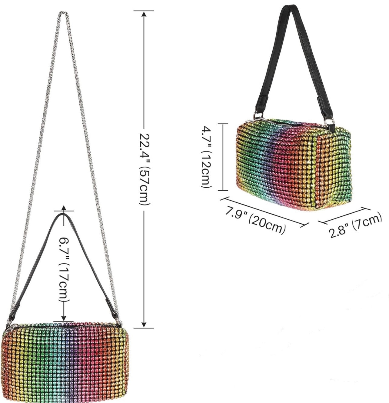 Rainbow Crystal Purse/ Evening Bag