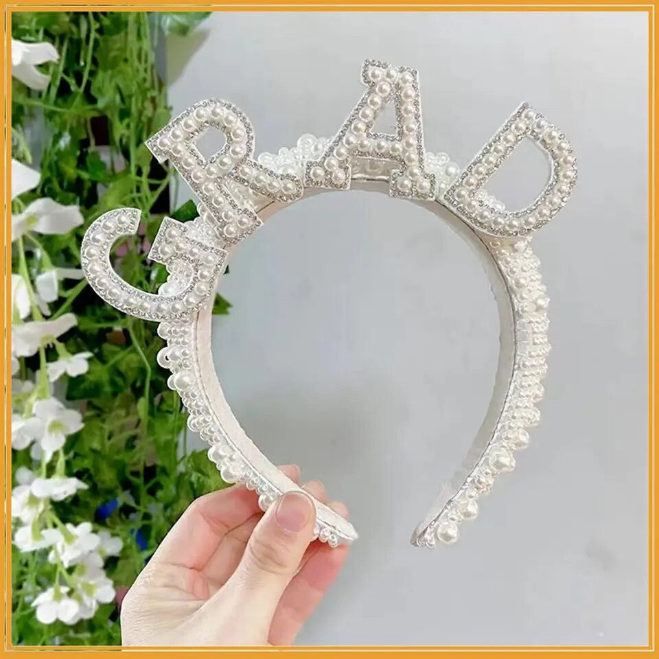 Graduation pearl headband
