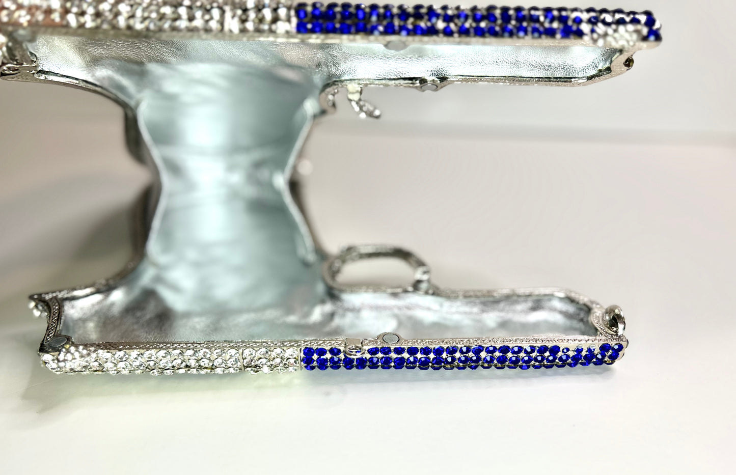 Blue Crystal Gun Clutch evening bag purse