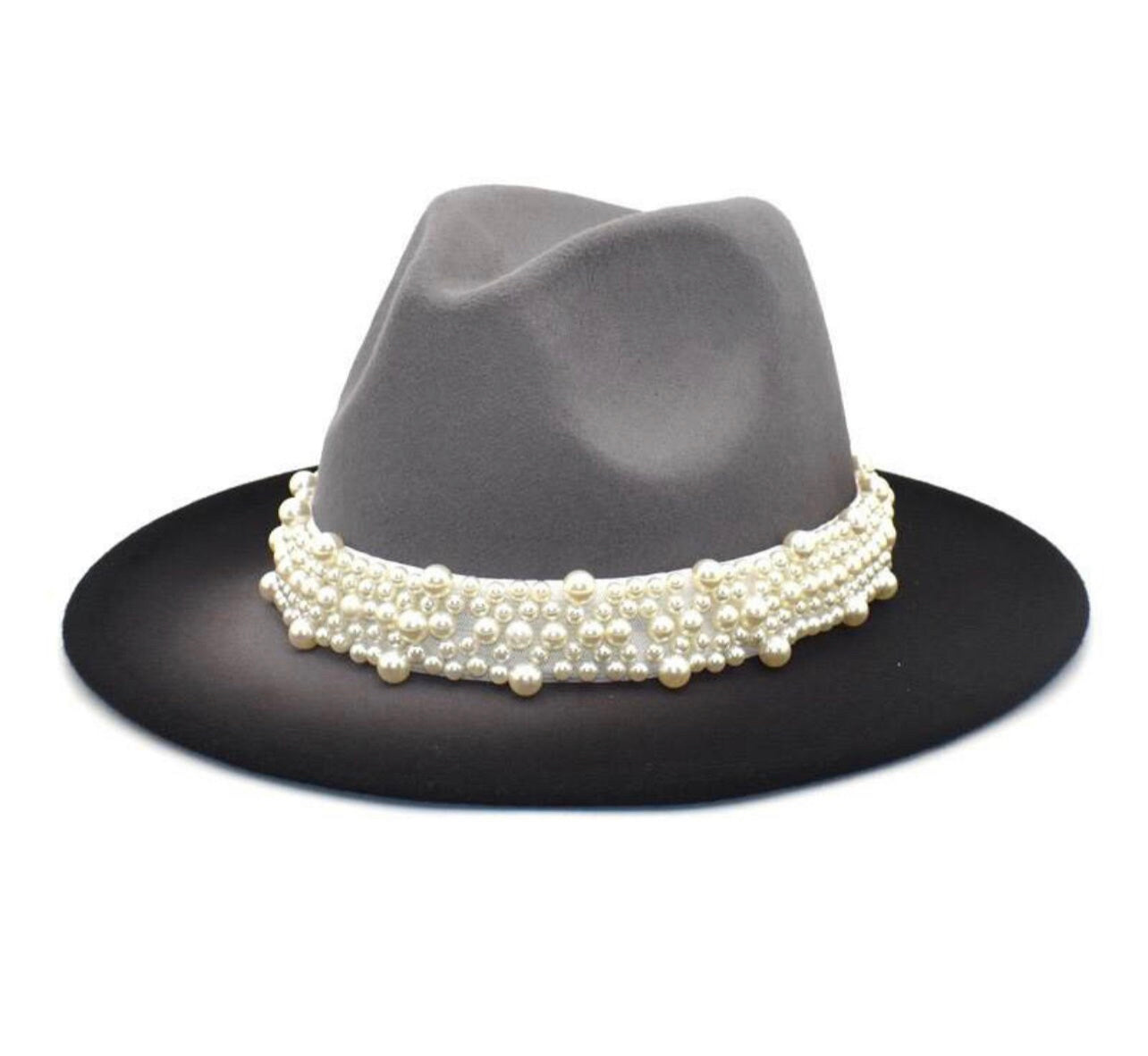 Grey and Black ombre Fedora hat