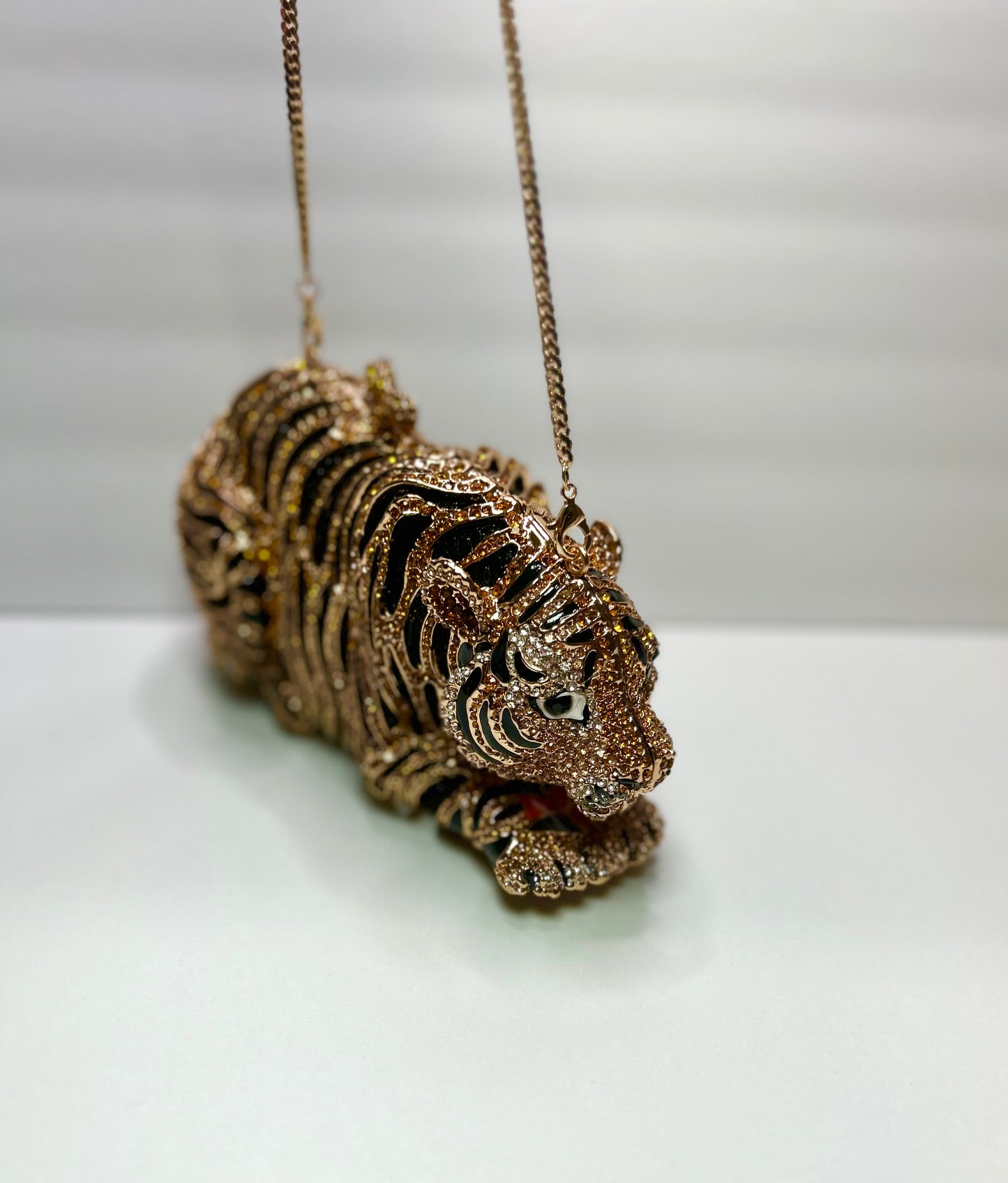 Tiger crystal clutch| Rhinestone clutch and evening bag