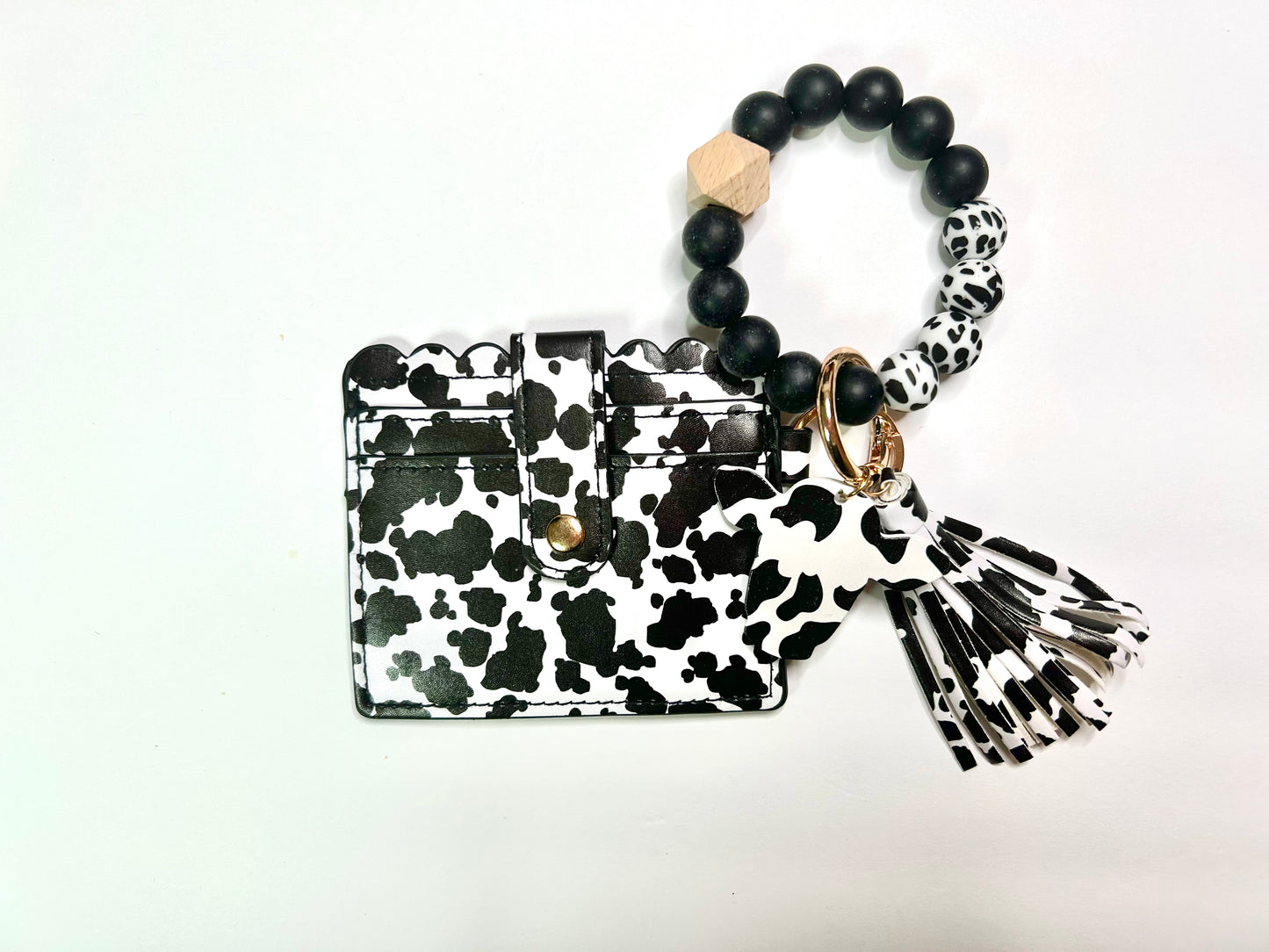 Cowprint Cardholder with wristlet/Keychain Wallet