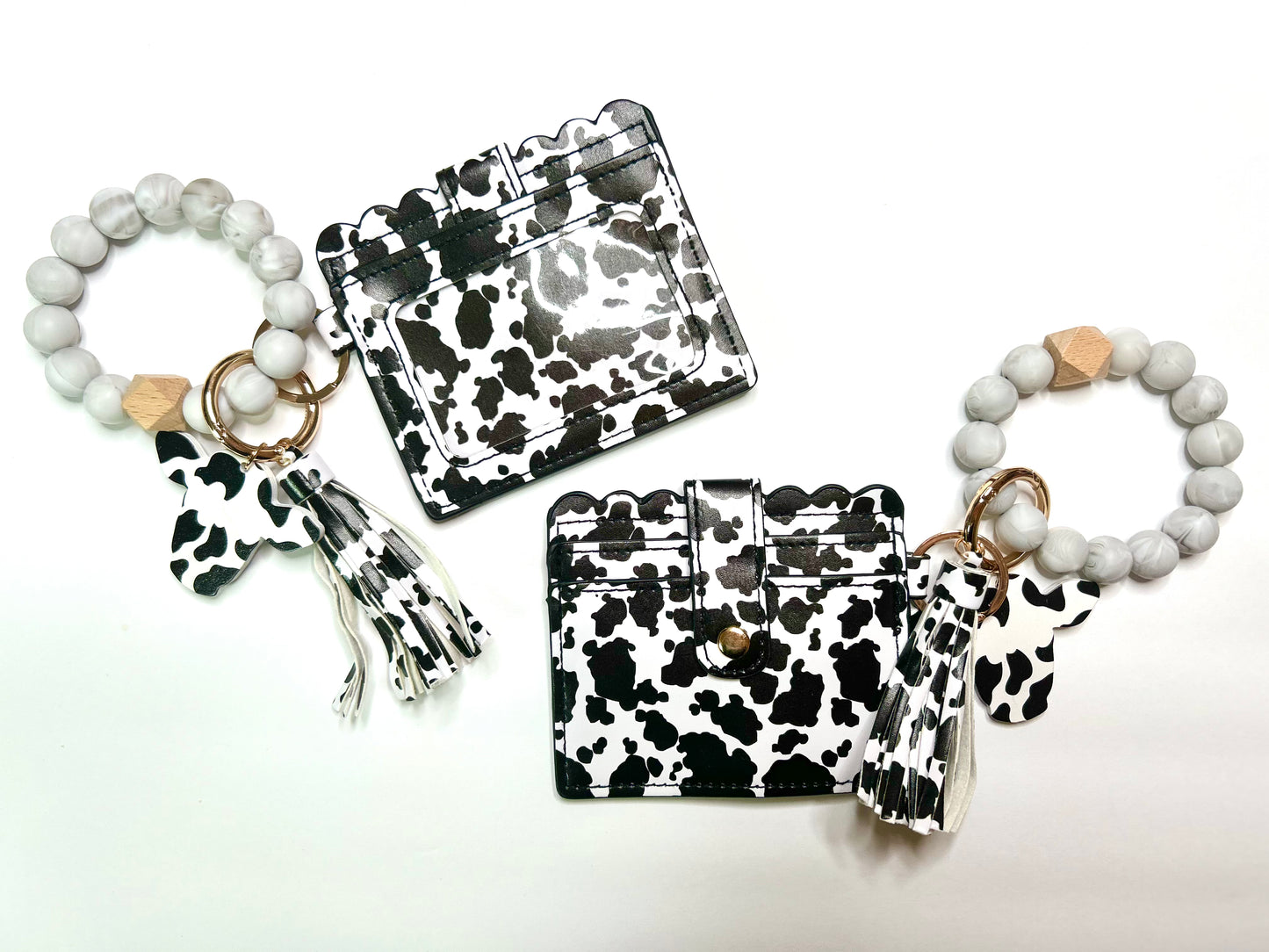 Cowprint Cardholder with wristlet/Keychain Wallet