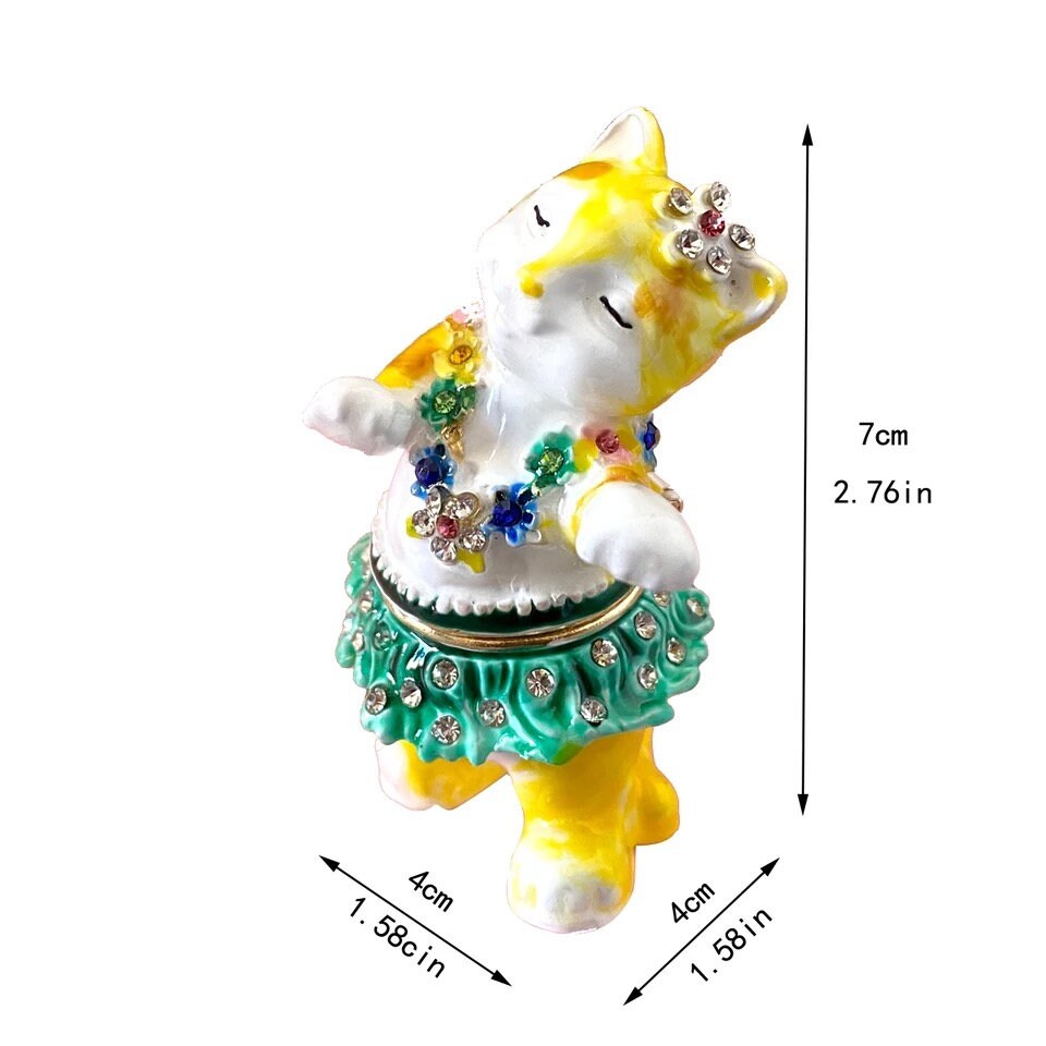 Cat Trinket Box| Cat Figurine jewelry storage