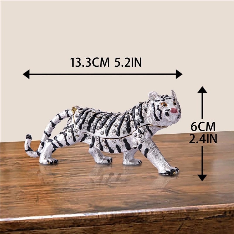 Tiger jewelry storage| White Tiger Figurine figures |White Tiger Figurine Trinket Boxes |Trinket boxes gifts