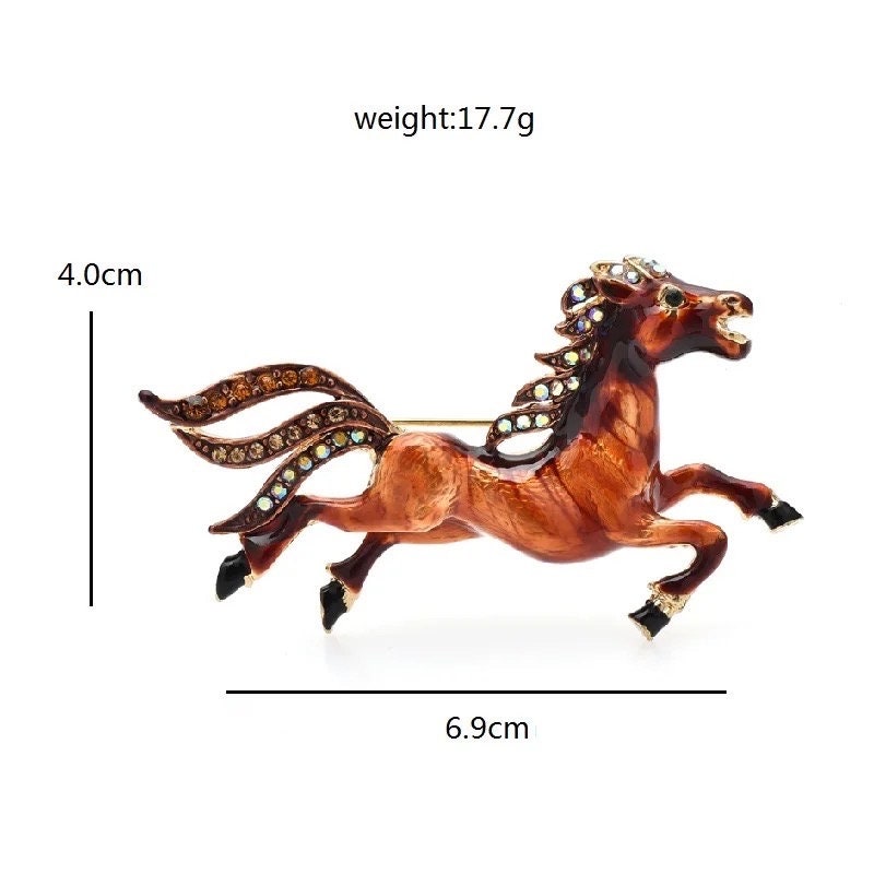Racing Horse Brooch pin - Pink Fantasma