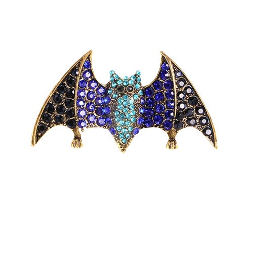 Rhinestone Bat Brooch - Pink Fantasma