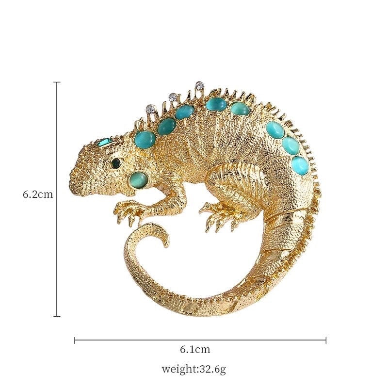 Iguana Brooch pin - Pink Fantasma
