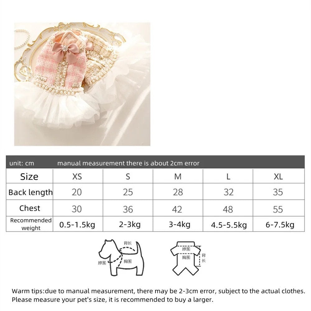 Dog dress|Dog couture| CC inspired dog dress - Pink Fantasma