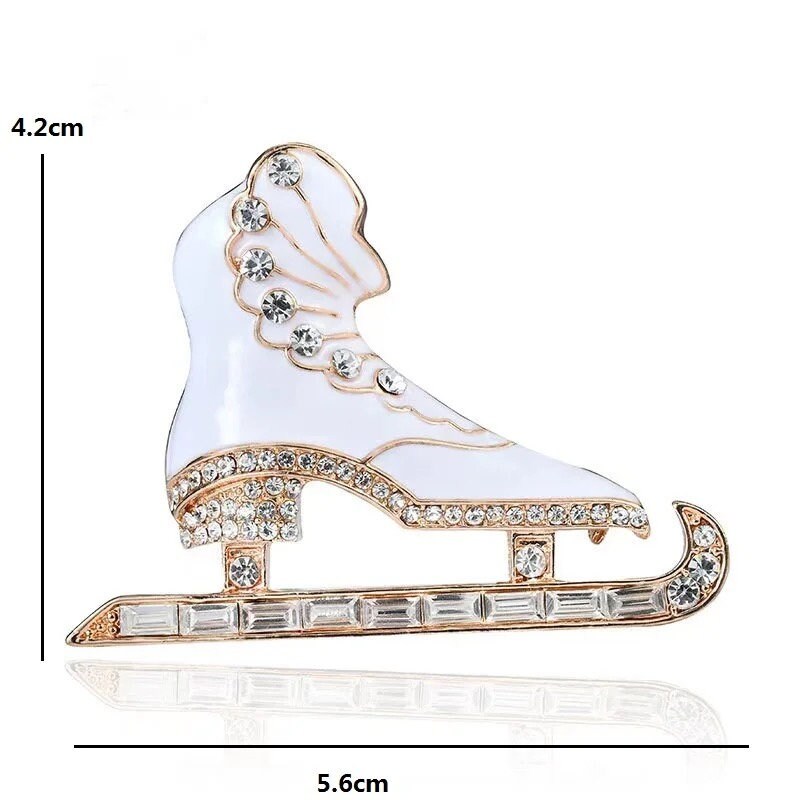 Ice Skate Brooch Pin - Pink Fantasma