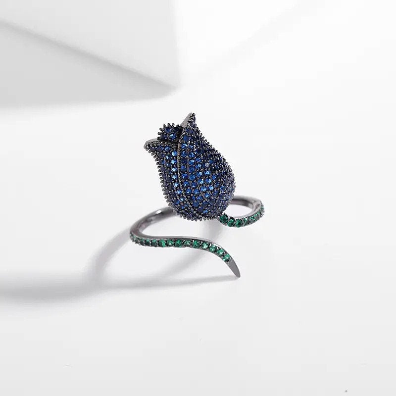 Rose ring |Flower CZ ring - Pink Fantasma