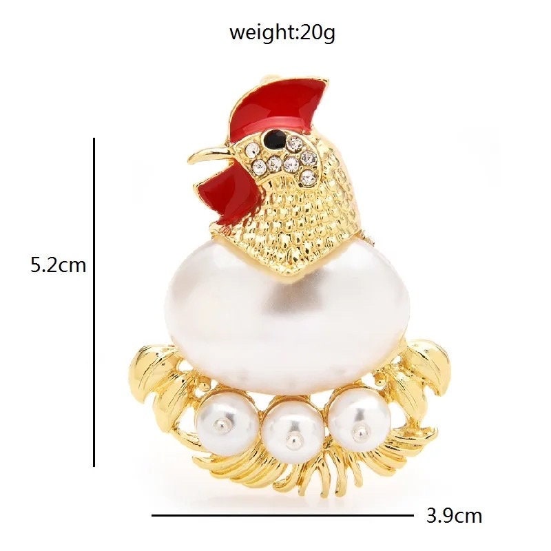 Hen Chicken Brooch pin - Pink Fantasma