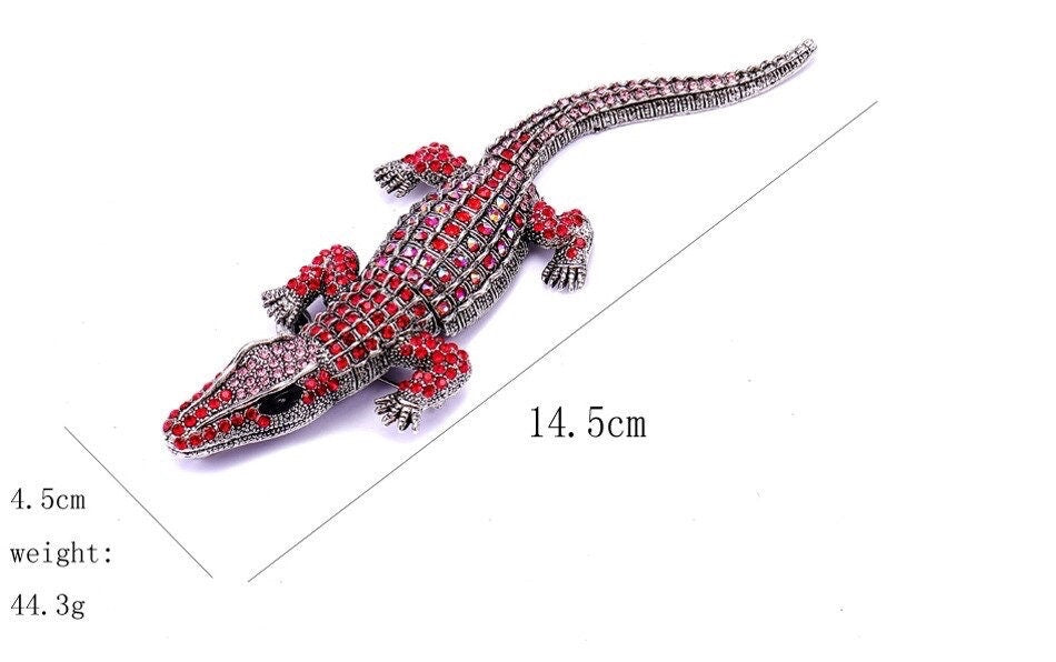 Crocodile Brooch pin - Pink Fantasma