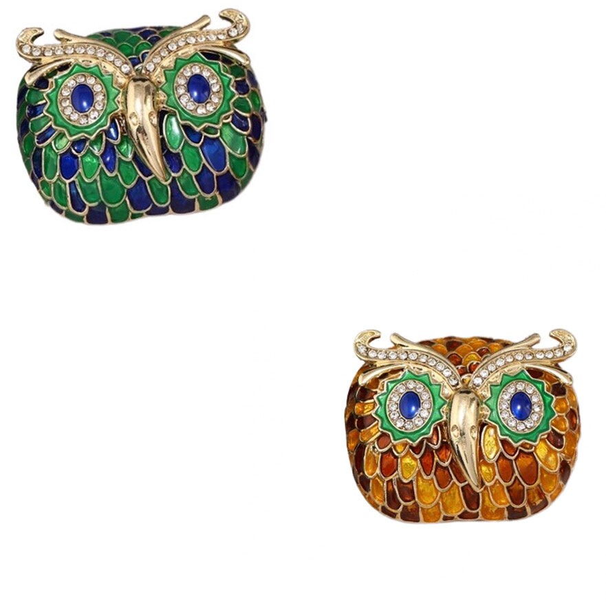 Owl Brooch pin - Pink Fantasma