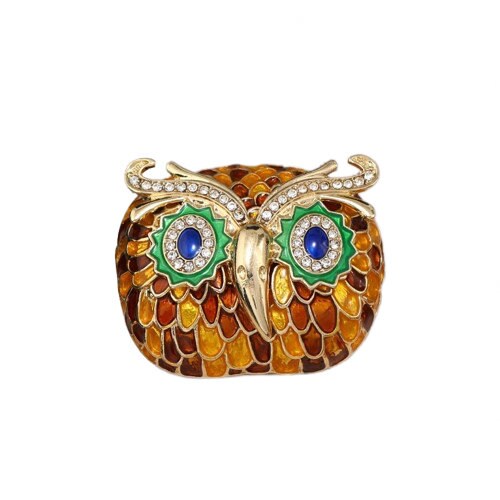 Owl Brooch pin - Pink Fantasma