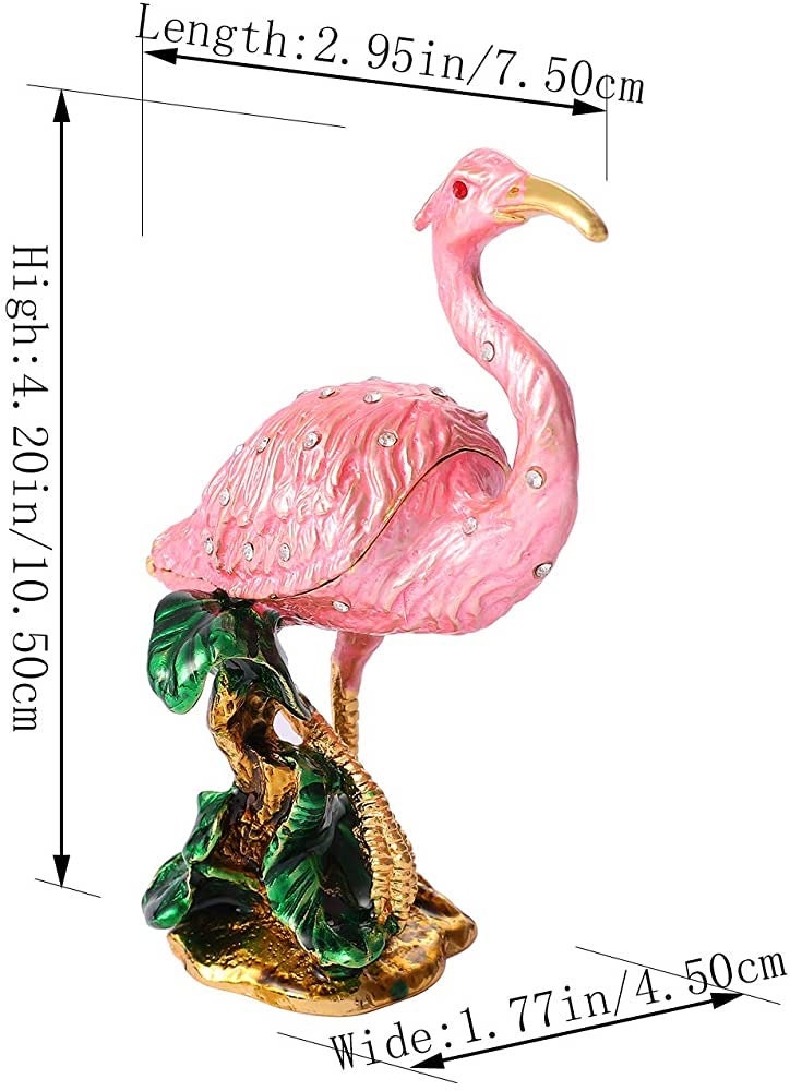 Flamingo Trinket box, Flamingo Jewelry box|Flamingo figurine|jewelry box | Flamingo collectibles|Animal Collectible Figurines Figures - Pink Fantasma