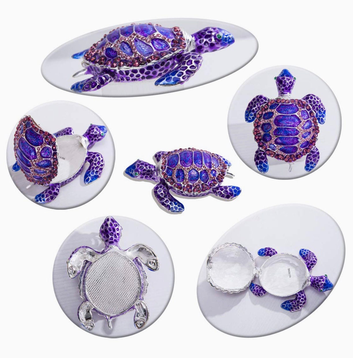 Turtle Trinket box, Jewelry box, Turtle Animal Figurines Collectible|Collectible Turtle Animal Figurines,Tortoise Gifts, Turtle gifts-NH-A - Pink Fantasma