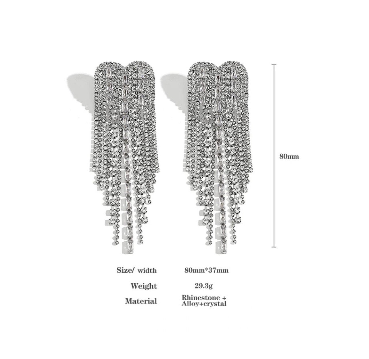 Heart Crystal Tassel Earrings| Heart earrings - Pink Fantasma