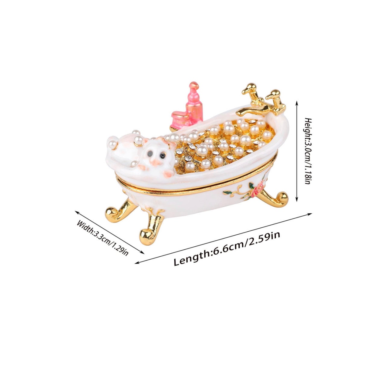 Kitten Bathtub Trinket Box| Ring Storage| Cat Trinket box|Trinket boxes - Pink Fantasma