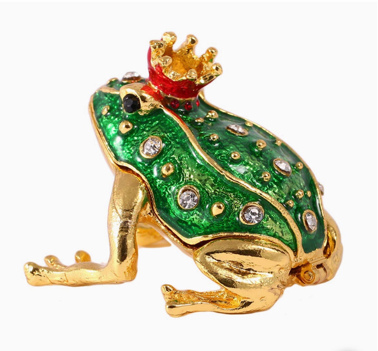 Frog Trinket Box, Frog Figurine, Frog jewelry box, Frog gifts