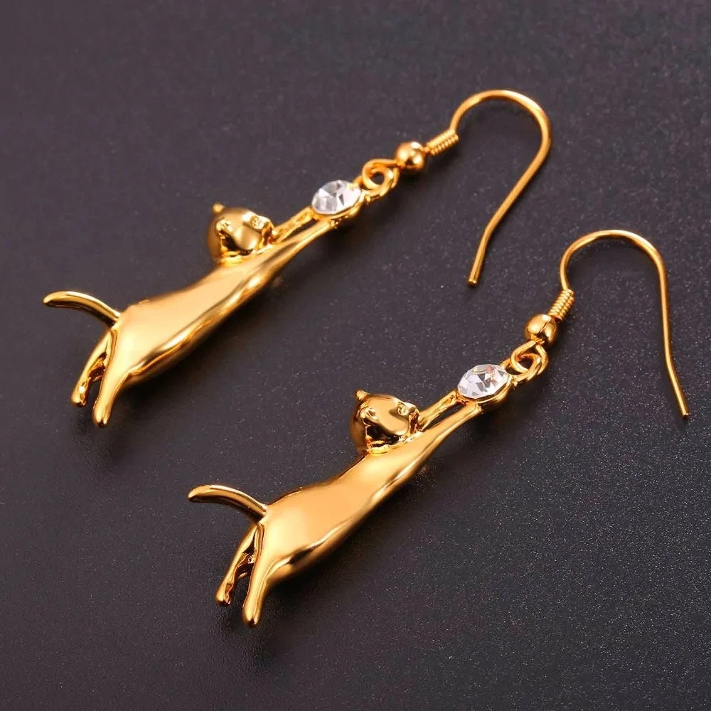 Cat earrings | Cat Necklace set|Cat Jewelry - Pink Fantasma