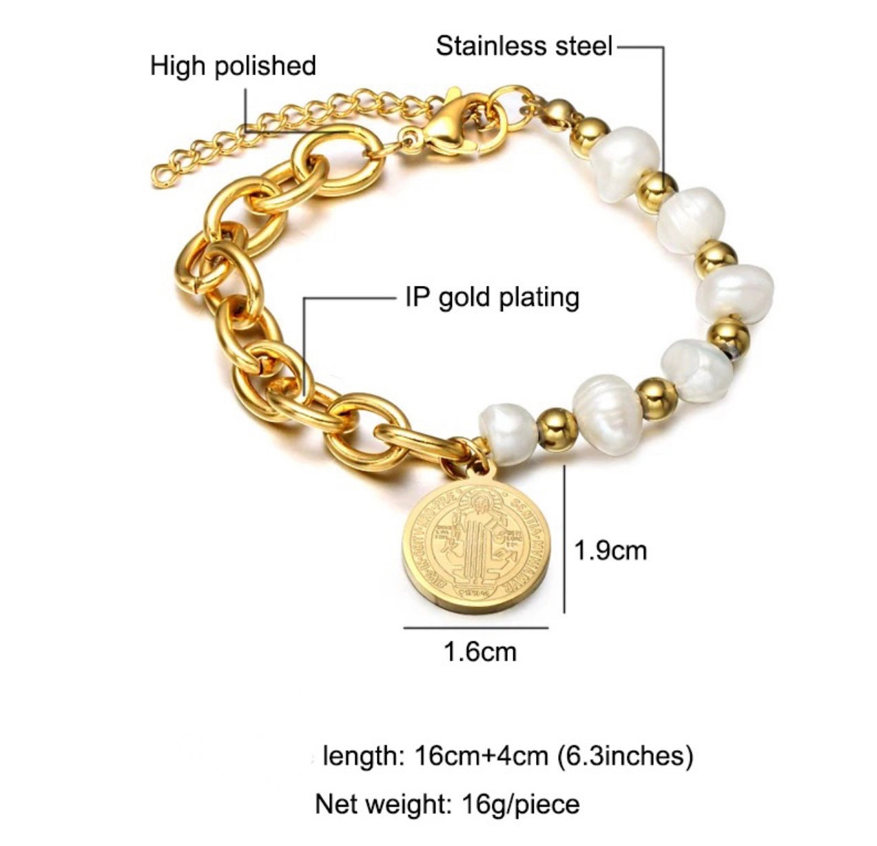 Saint Benedict Medal Bracelet | St Benedict bracelet |Saint Benedict Protection from Evil|medalla san benito| Catholic gifts - Pink Fantasma