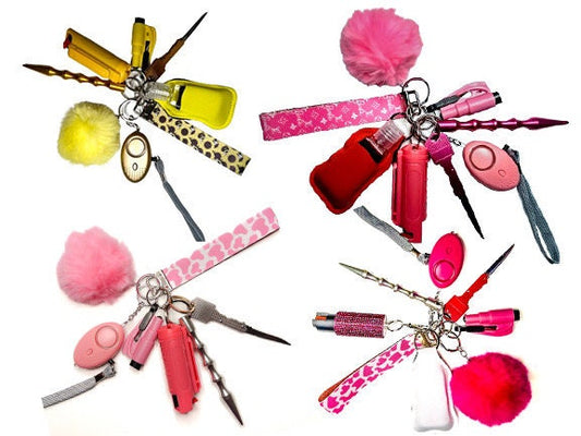 SAFETY PROTECTION KEYCHAINS, Safety Keychain, Protection Keychains| Self Defense keychains - Pink Fantasma