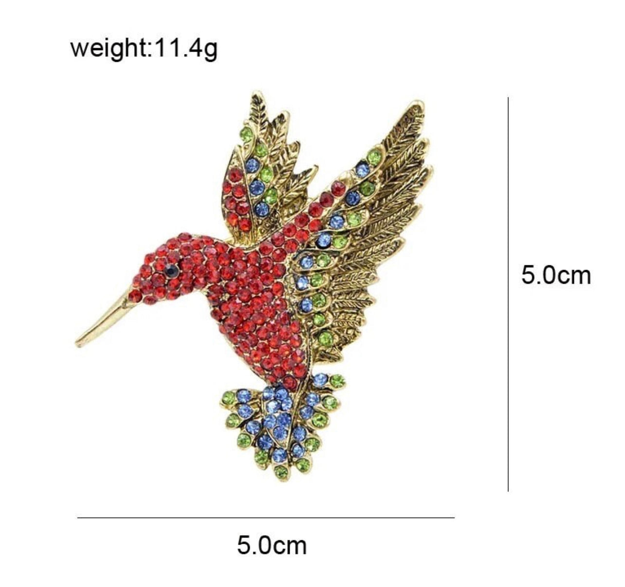 Hummingbird Rhinestone Brooch