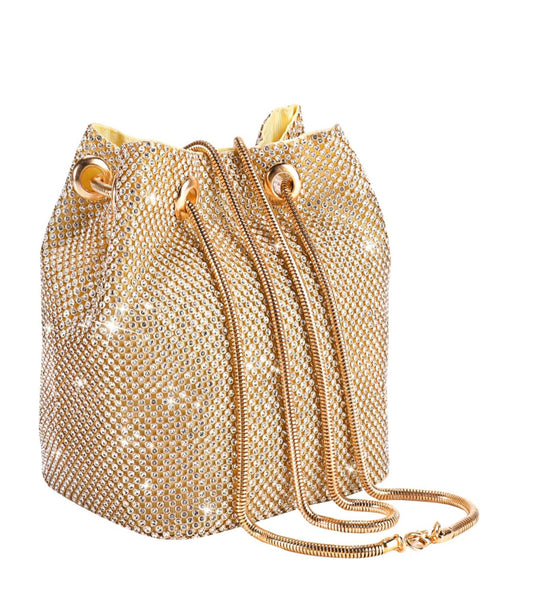 Gold Crystal Cluth Purse