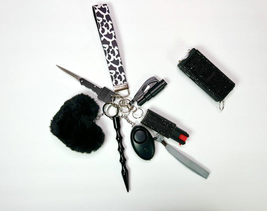 Cowprint Self Defense Keychains/pepper spray keychains