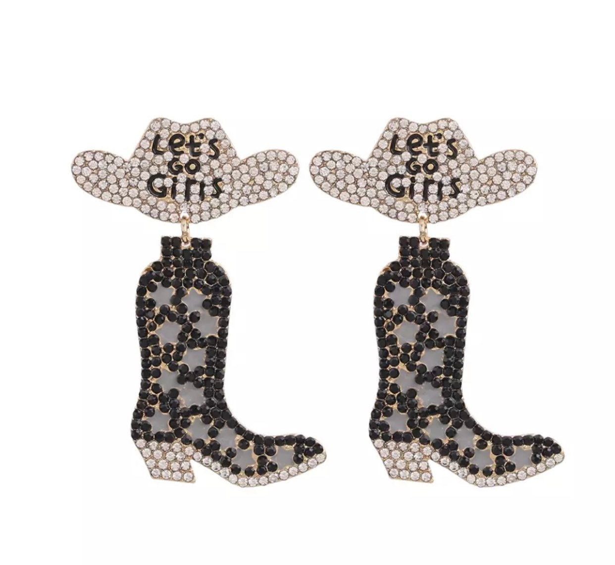 Cowboy Crystal boots earrings