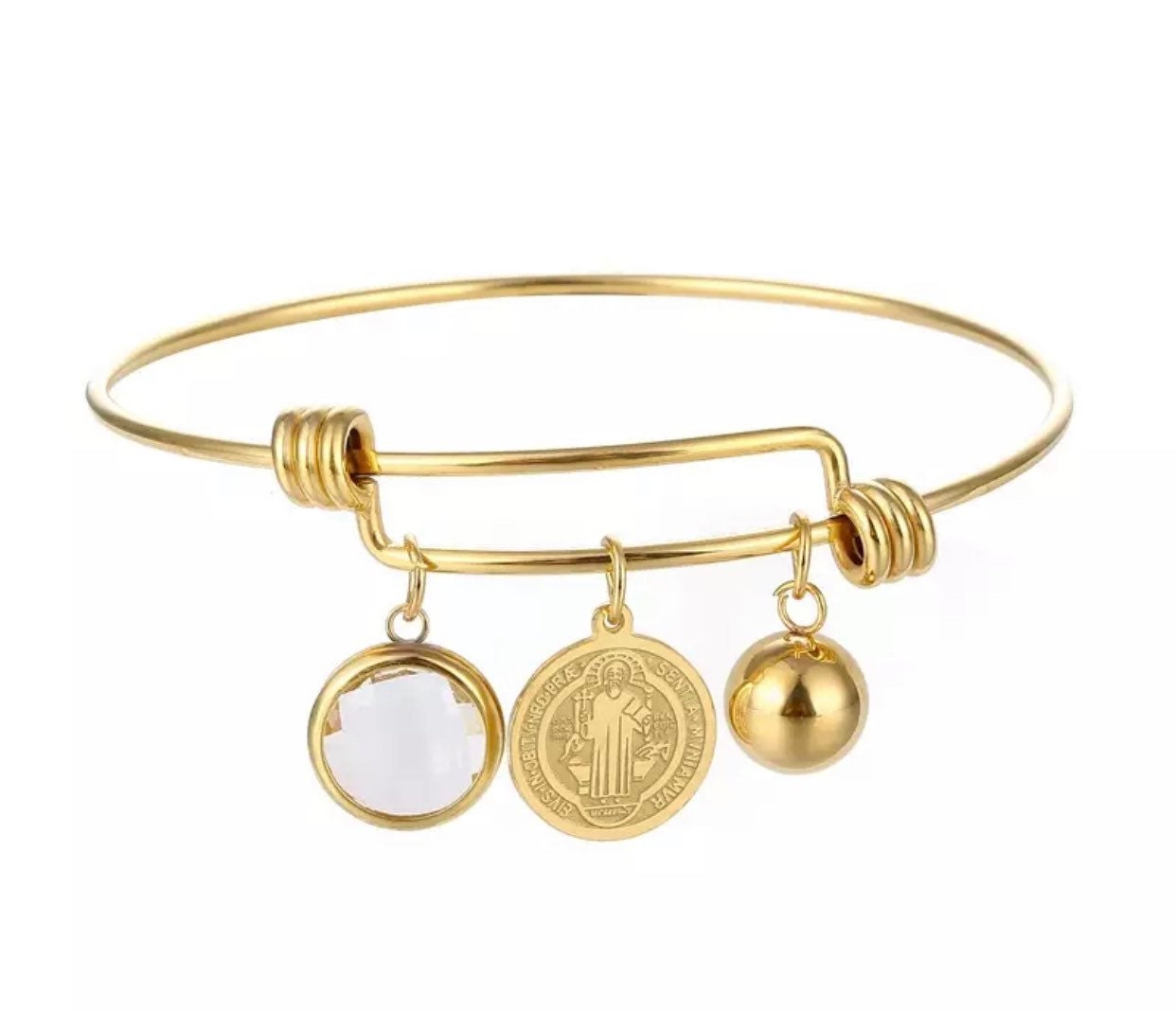 Saint Benedict Medal Charm Bracelet. St Benito Medal