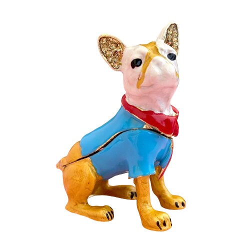 Dog jewelry storage| Dog Figurine with storage for jewelry| Dog Trinket Box