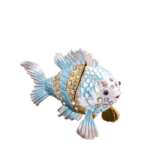 Fish Trinket Box | Tropical Fish Figurine with storage for jewelry/Trinket boxes gifts