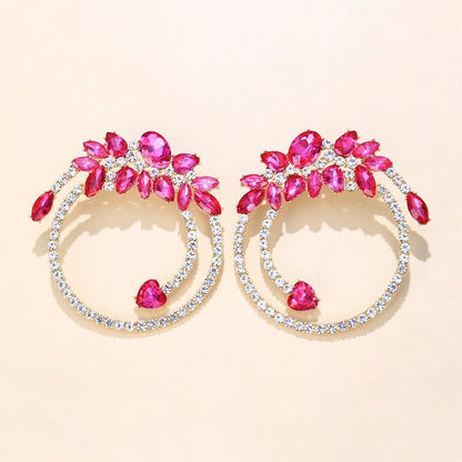 Crystal Rhinestone Round Earrings|Luxury Upscale Earrings