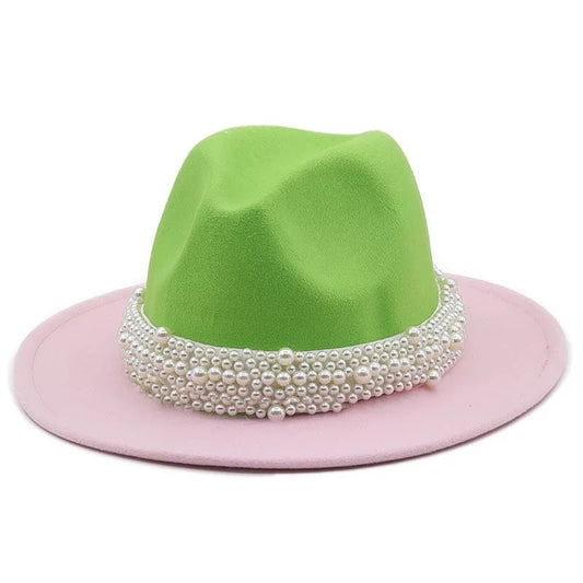 Pink and Green Fedora - Pink Fantasma 