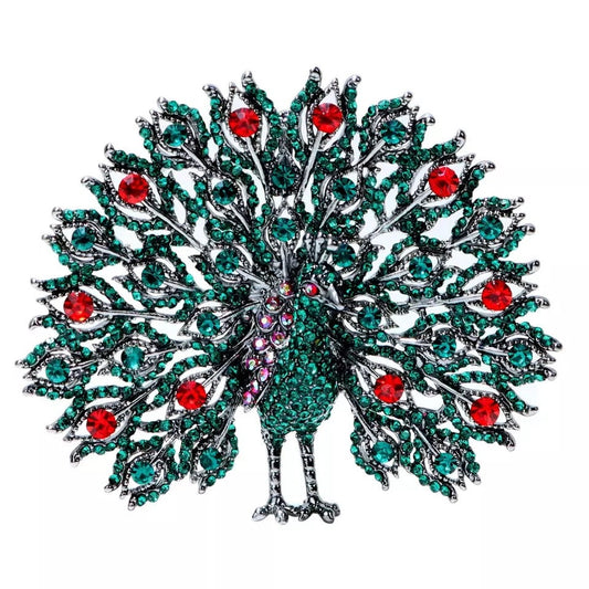 Rhinestone Peacock Brooch pin