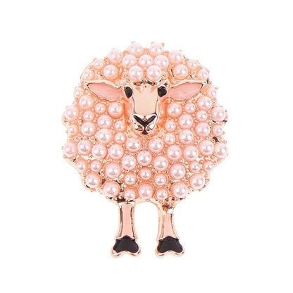 Sheep pearl brooch - Pink Fantasma 