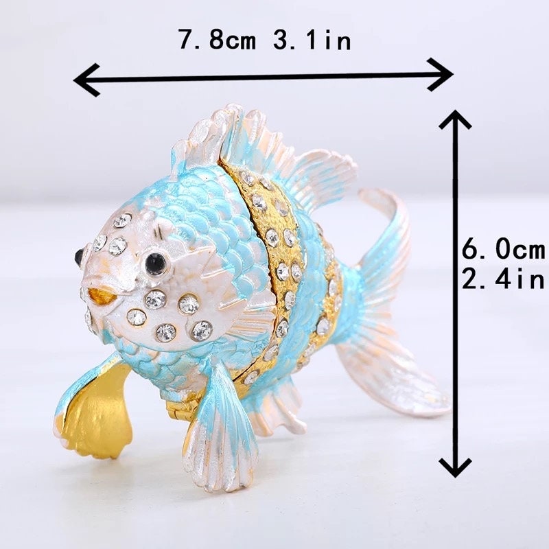 Fish Trinket Box | Tropical Fish Figurine with storage for jewelry/Trinket boxes gifts