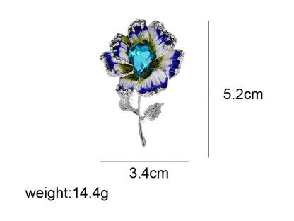 Blue Flower brooch pin