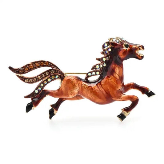 Racing Horse Brooch pin - Pink Fantasma 