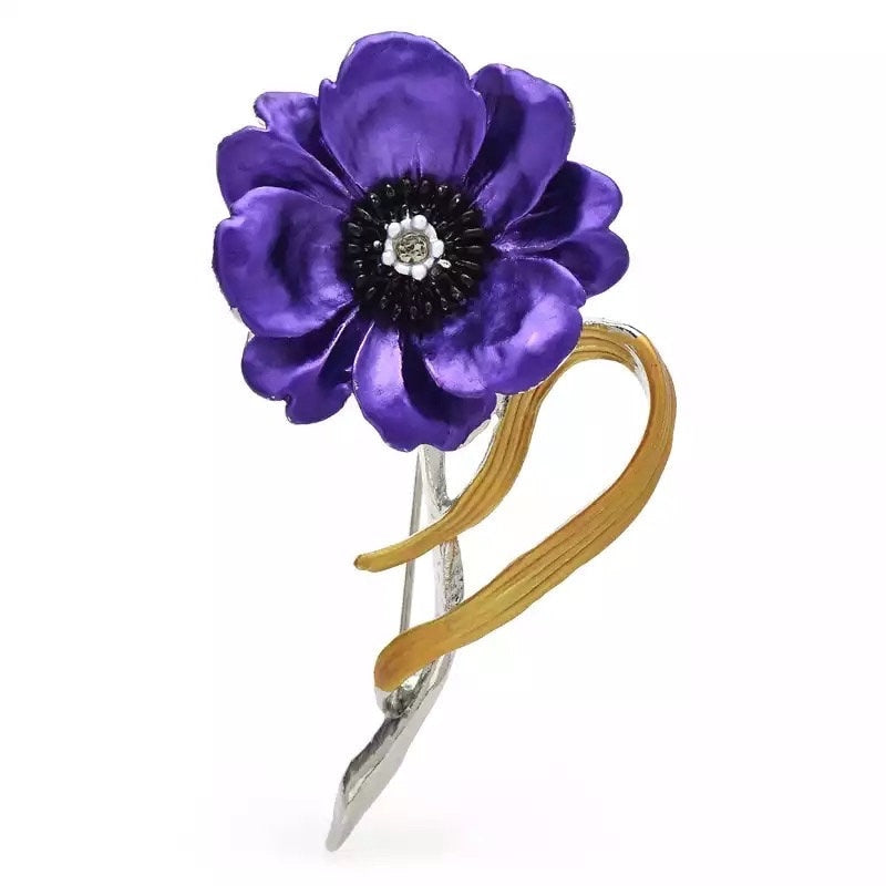 Purple Flower brooch pin - Pink Fantasma 