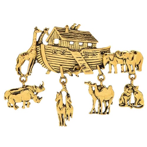 Noah's Ark Brooch Pin - Pink Fantasma 