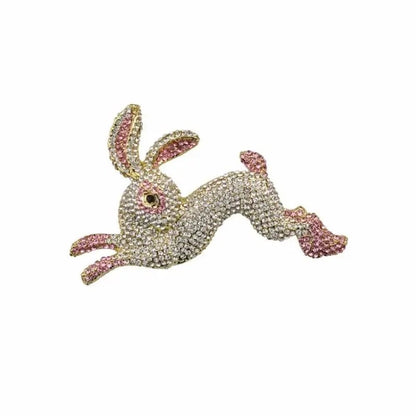 Rabbit brooch pin|Rhinestone bunny pin - Pink Fantasma 