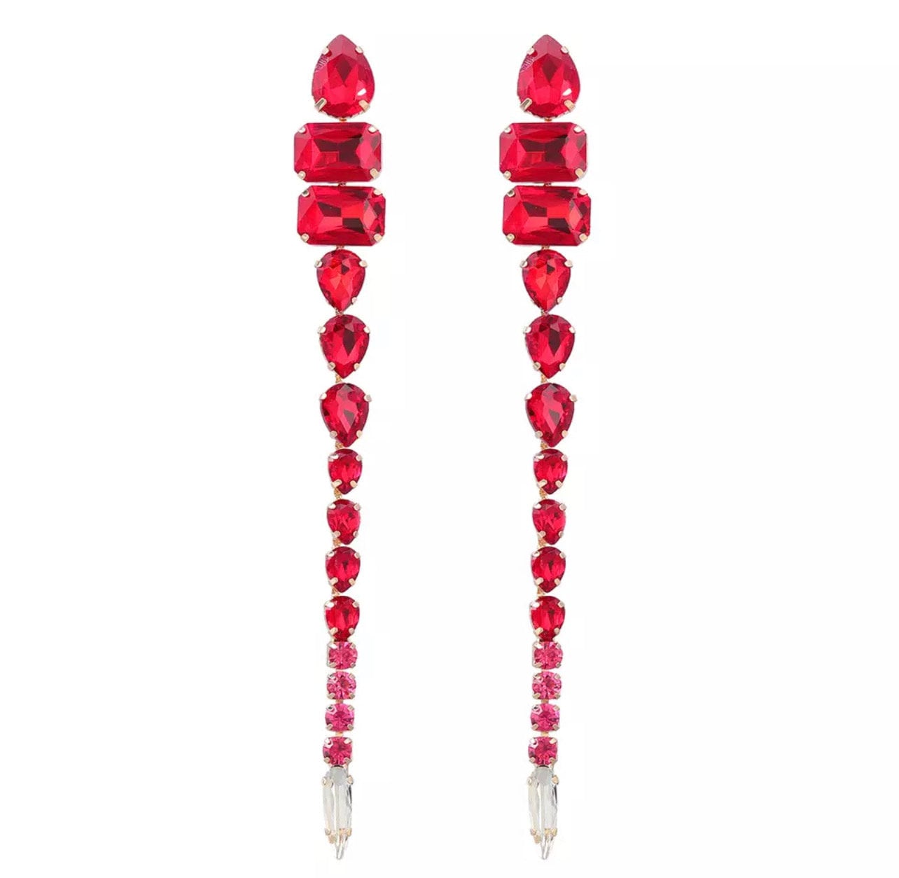 Floating long dangle Earrings|Colorful crystal earrings