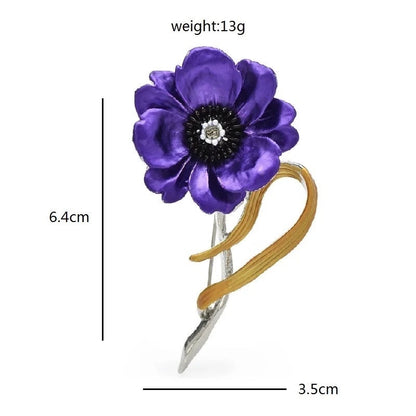 Purple Flower brooch pin - Pink Fantasma 