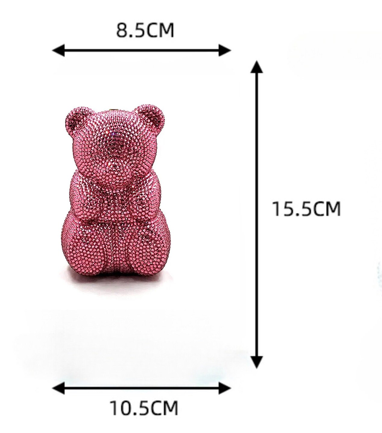 Gummy bear purse| Evening Bag| Gummy Bear Crystal Clutch| Pink Evening bag. - Pink Fantasma 