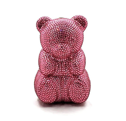 Gummy bear purse| Evening Bag| Gummy Bear Crystal Clutch| Pink Evening bag. - Pink Fantasma 