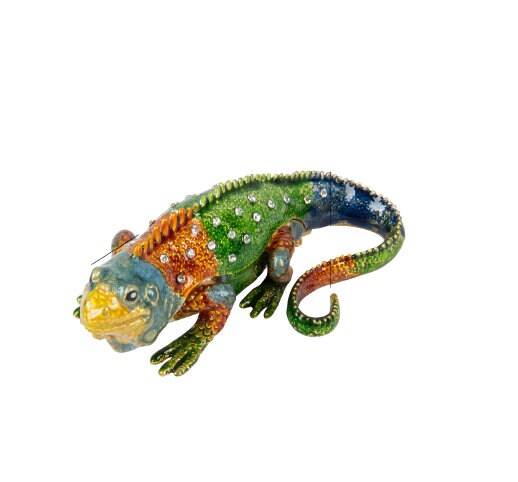 Iguana Trinket box, Iguana figurine - Pink Fantasma 